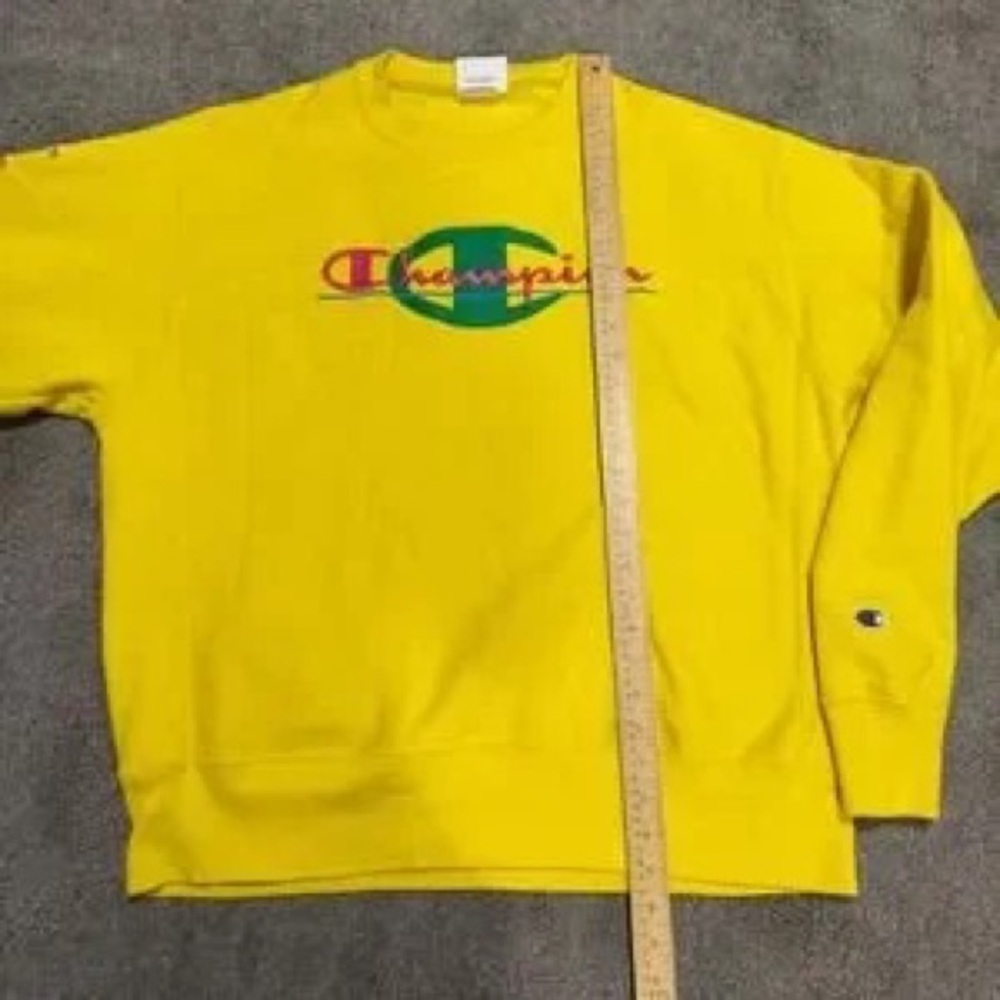 Champion Yellow Crewneck with Red and Green Logo - Picture 6 of 9